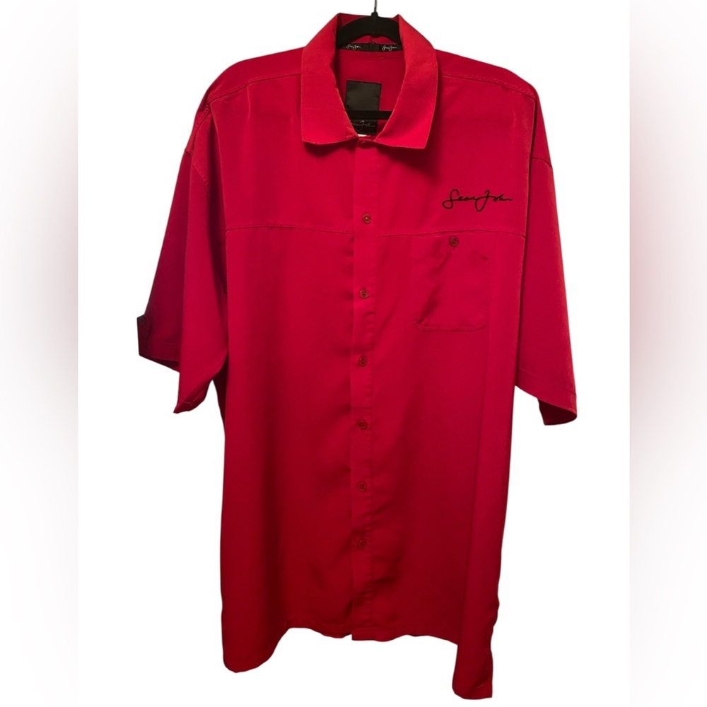 Sean John men’s vintage shirt sleeve red button down shirt XXL